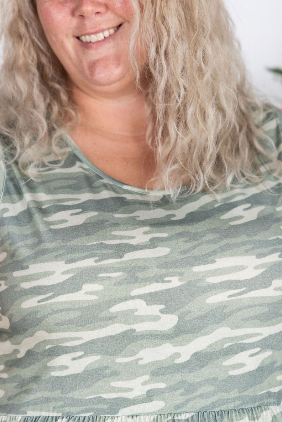IN STOCK Renee Ruffle Tank Top - Camo