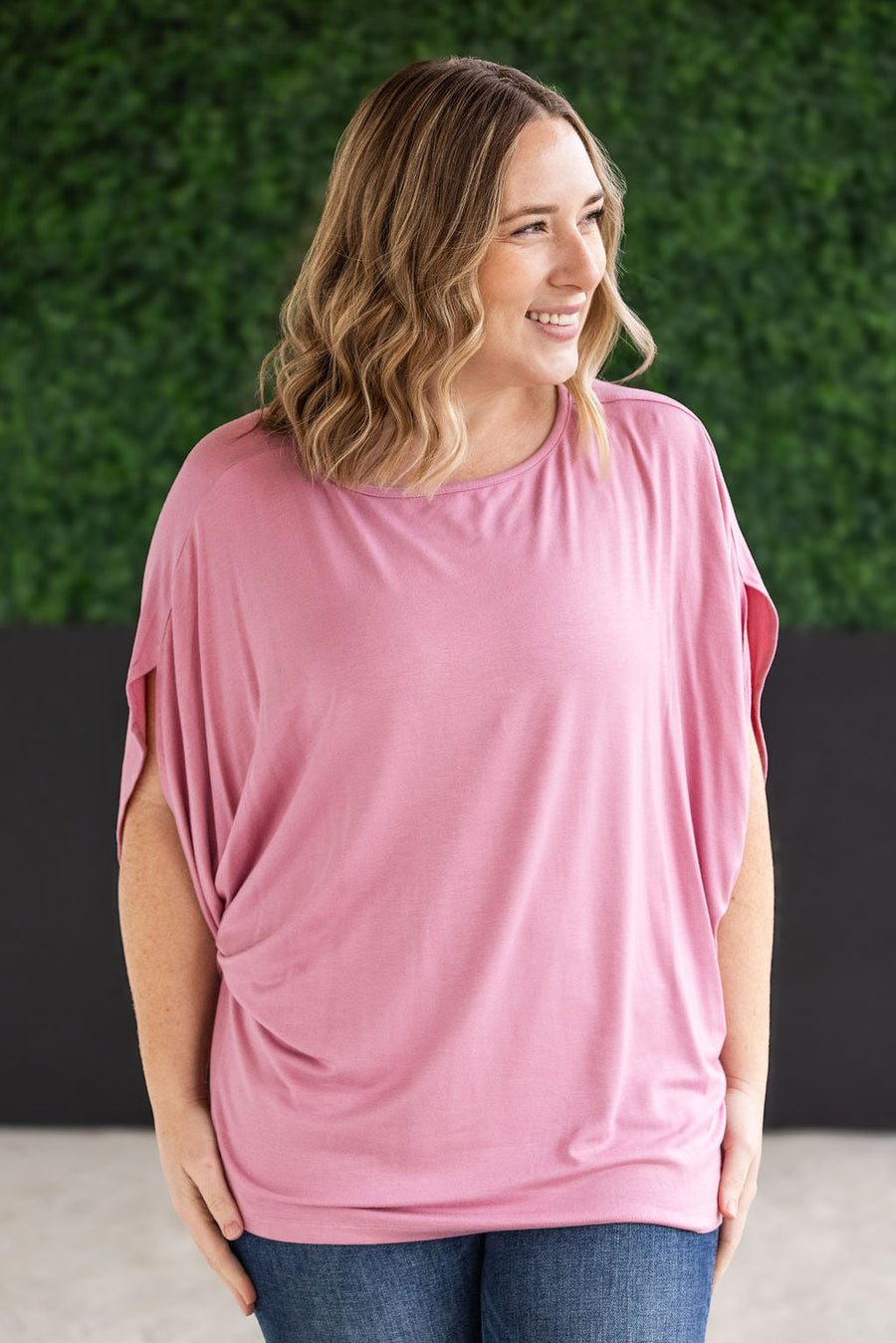 WAREHOUSE Darcy Dolman Top - Rose