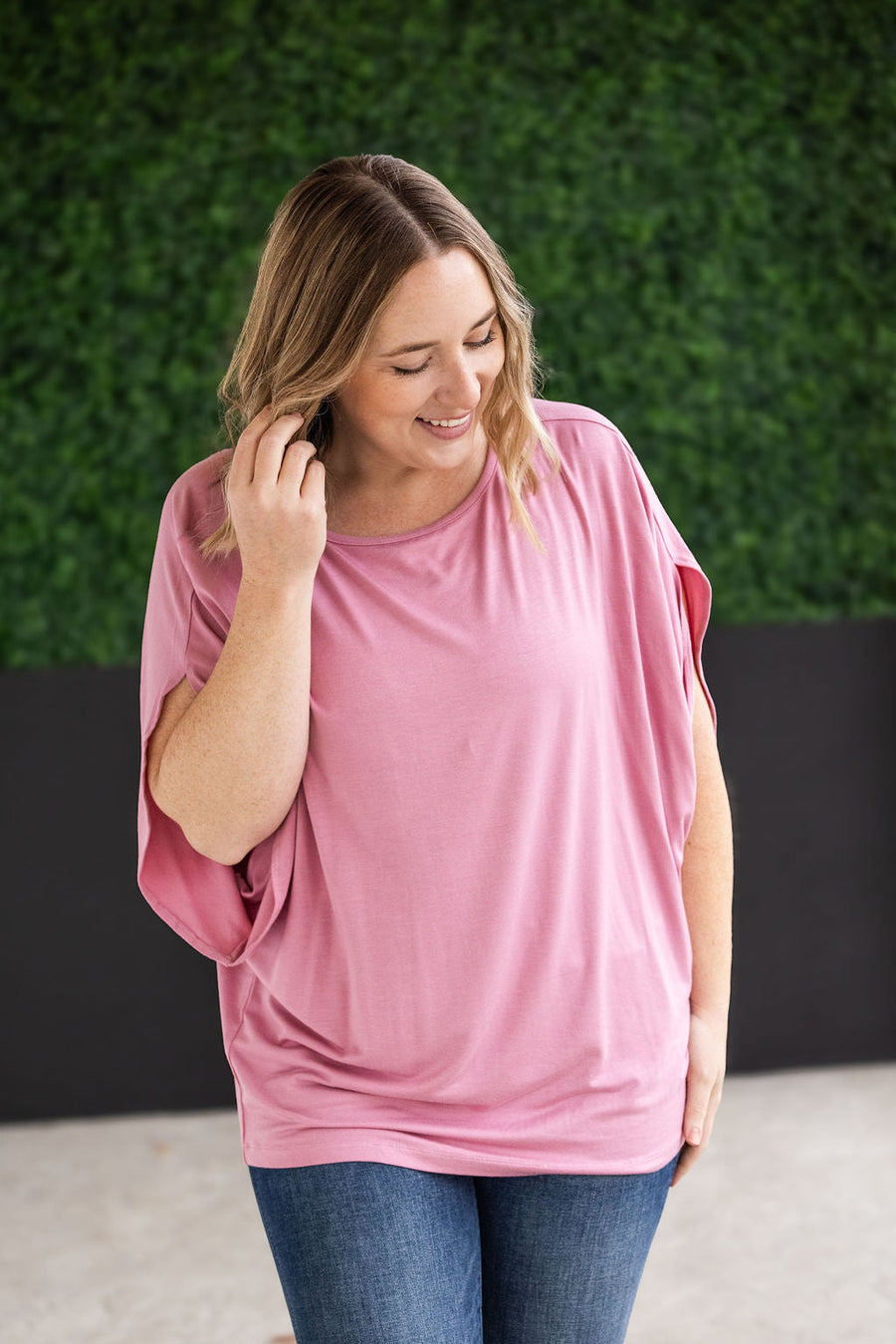 WAREHOUSE Darcy Dolman Top - Rose