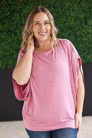 WAREHOUSE Darcy Dolman Top - Rose
