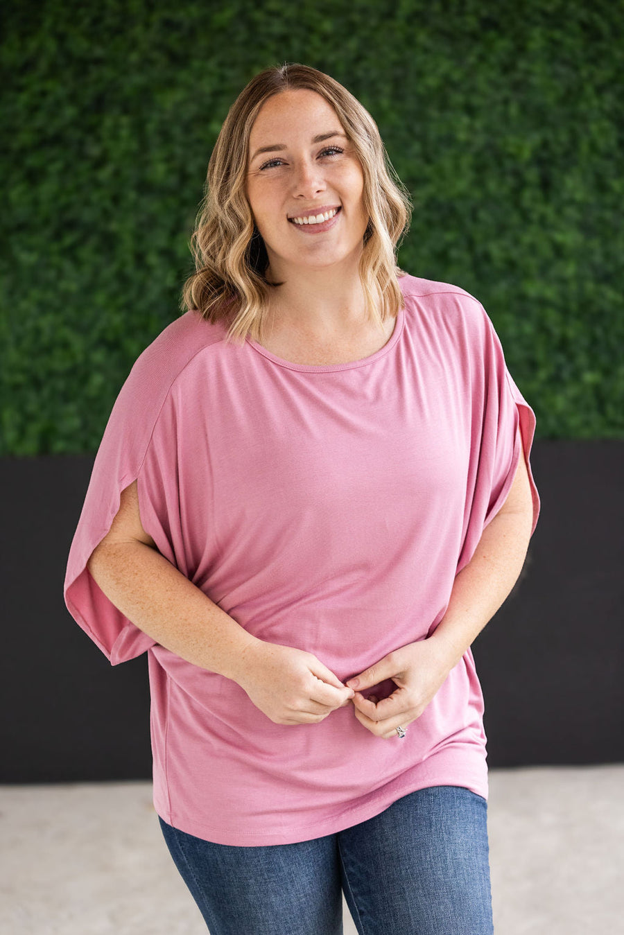 WAREHOUSE Darcy Dolman Top - Rose