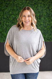 WAREHOUSE Darcy Dolman Top - Light Grey