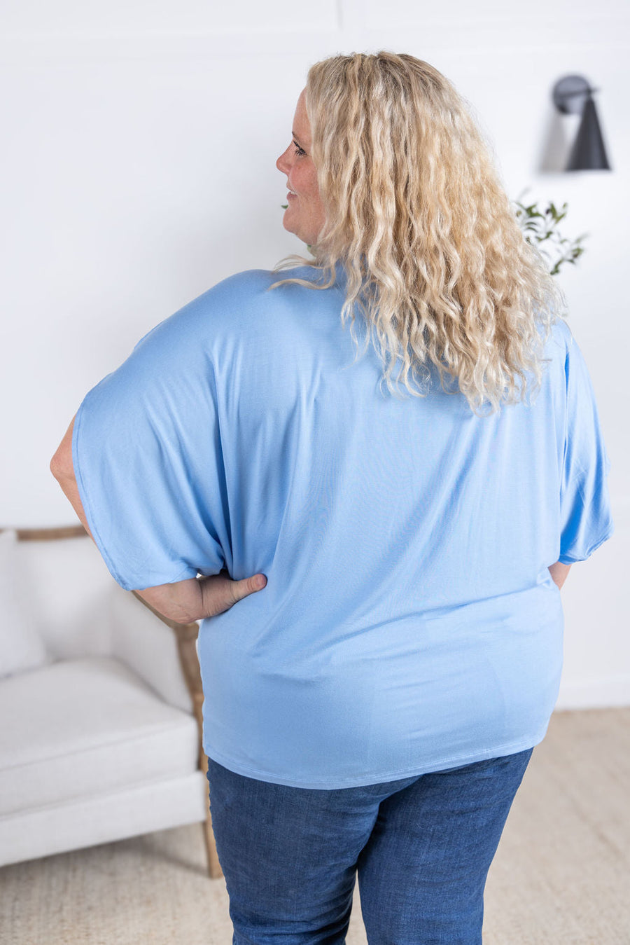 WAREHOUSE Darcy Dolman Top - Sky Blue