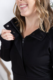 WAREHOUSE Mia Scuba Halfzip - Black