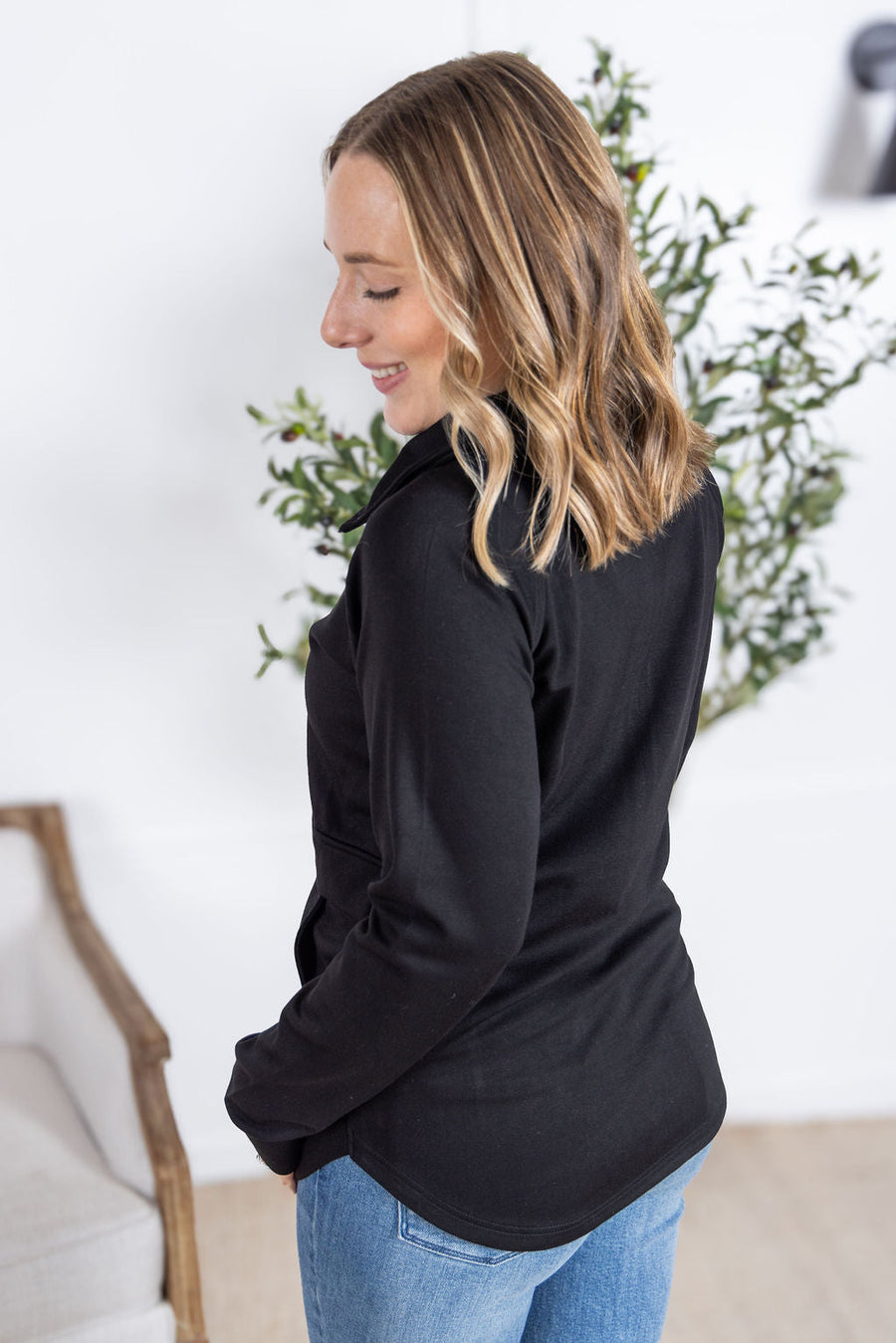 WAREHOUSE Mia Scuba Halfzip - Black