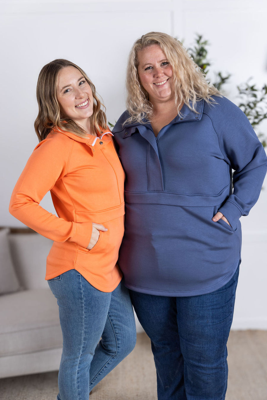 WAREHOUSE Mia Scuba Halfzip - Dreamsicle