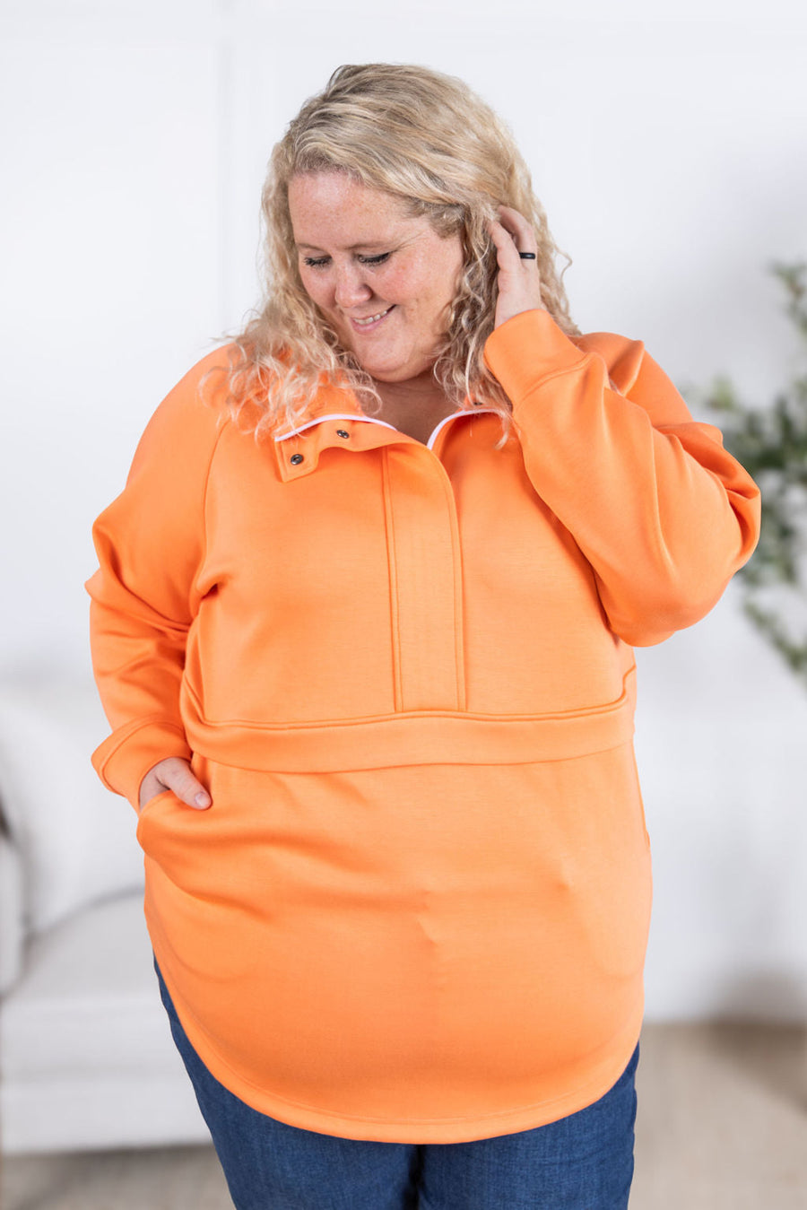WAREHOUSE Mia Scuba Halfzip - Dreamsicle