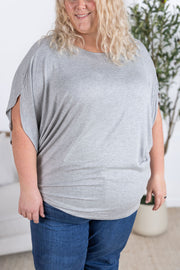WAREHOUSE Darcy Dolman Top - Light Grey
