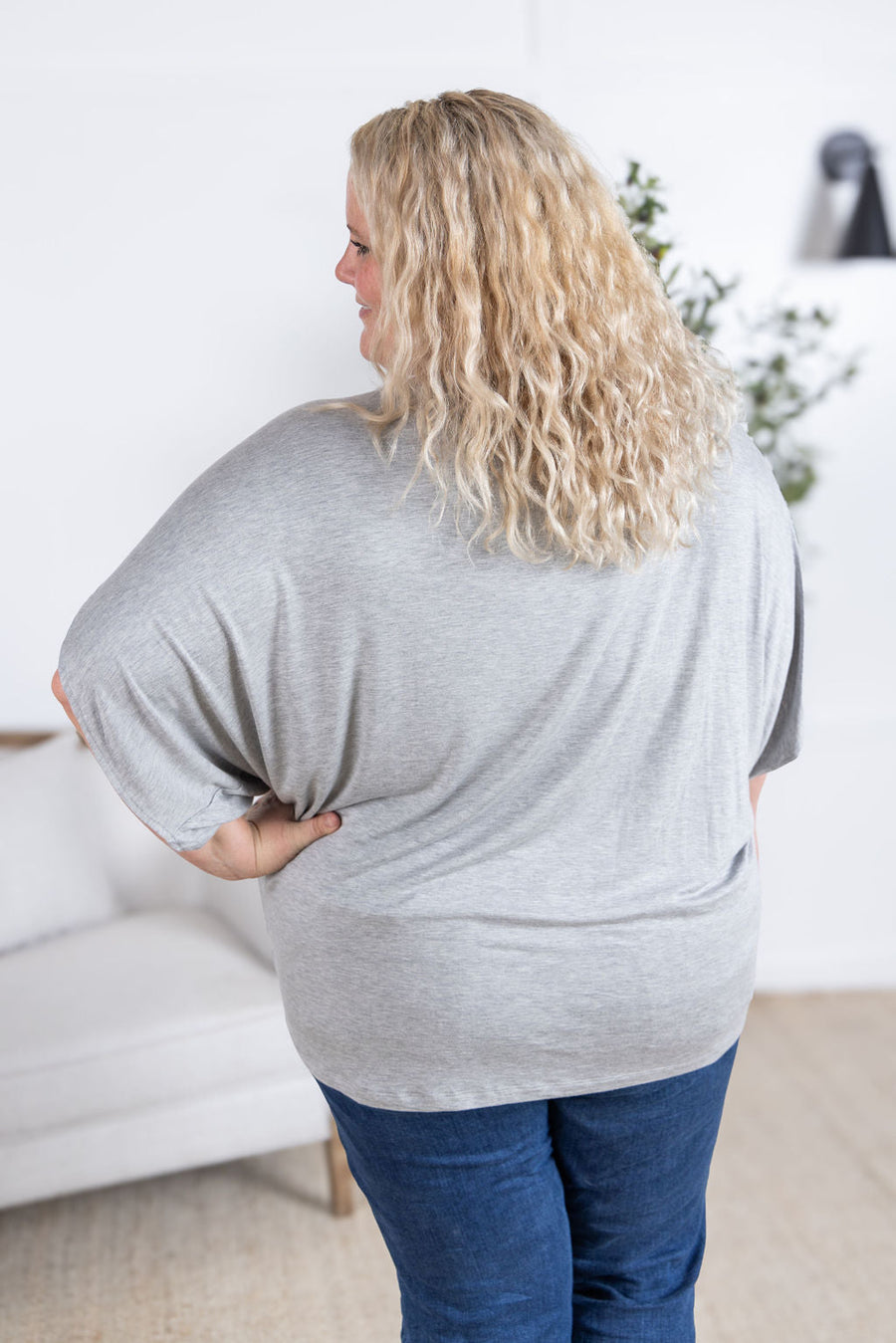 WAREHOUSE Darcy Dolman Top - Light Grey