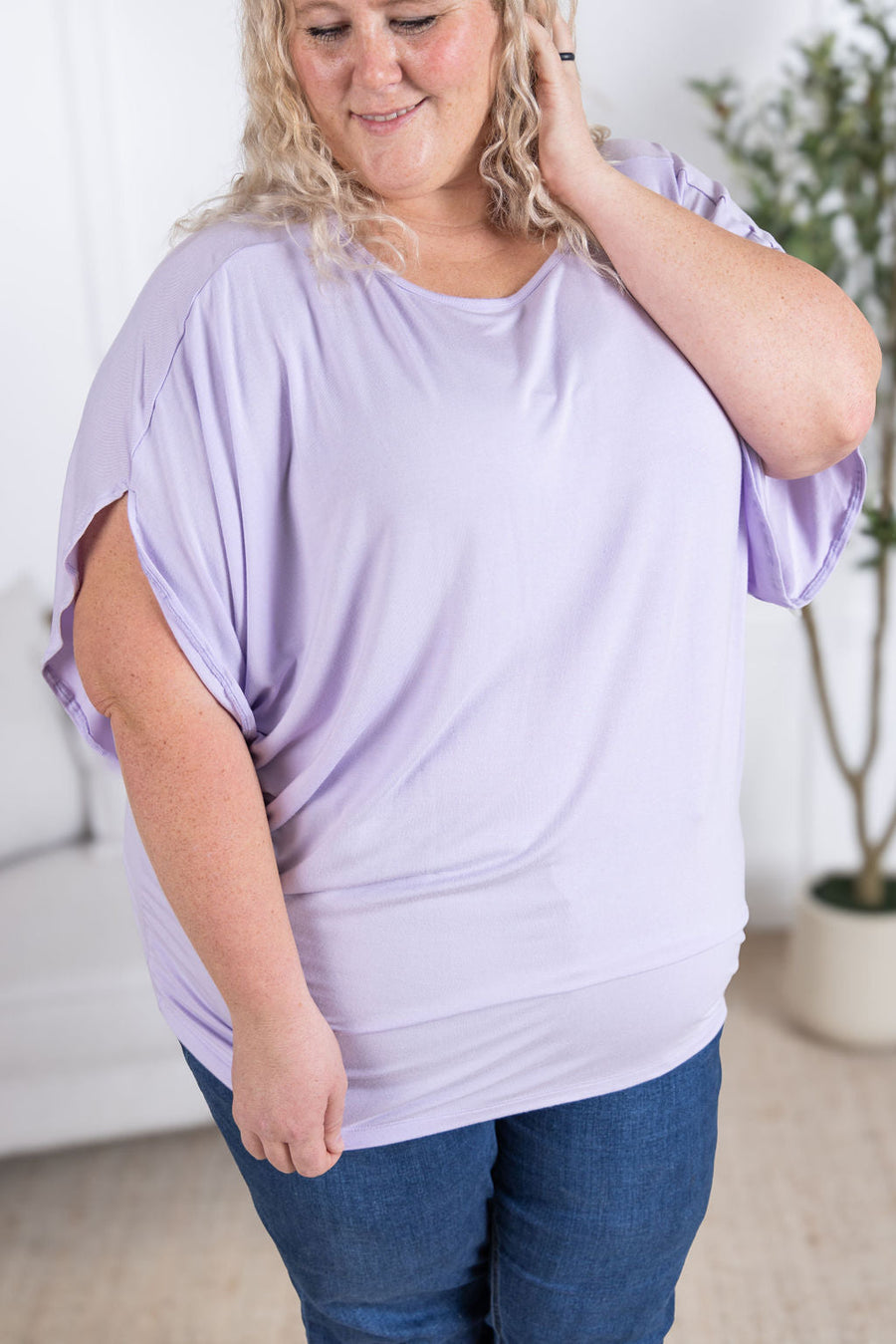 WAREHOUSE Darcy Dolman Top - Lavender