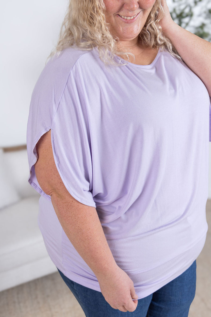 WAREHOUSE Darcy Dolman Top - Lavender