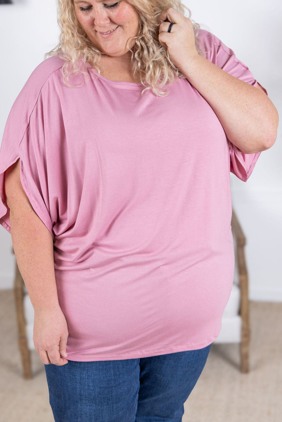 WAREHOUSE Darcy Dolman Top - Rose