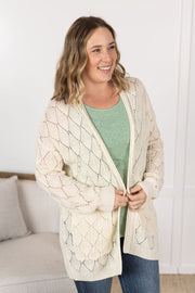 WAREHOUSE Open Knit Cardigan - Ivory