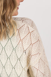 WAREHOUSE Open Knit Cardigan - Ivory