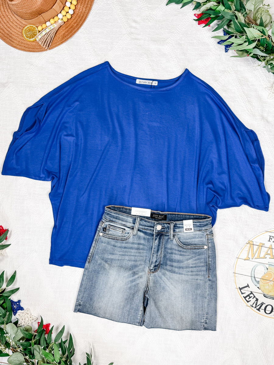 WAREHOUSE Darcy Dolman Top - Blue