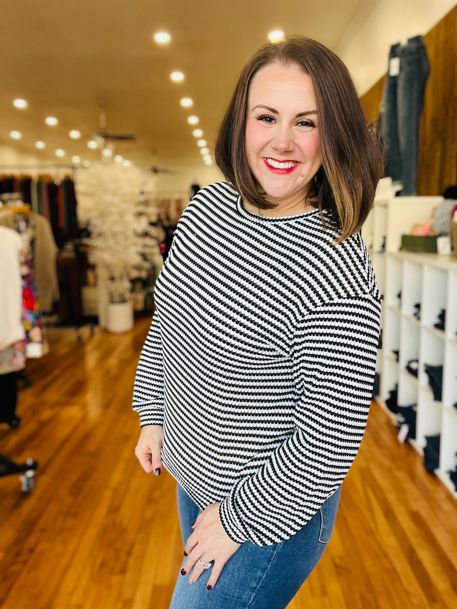 Striped Sweater- Black & White FINAL SALE