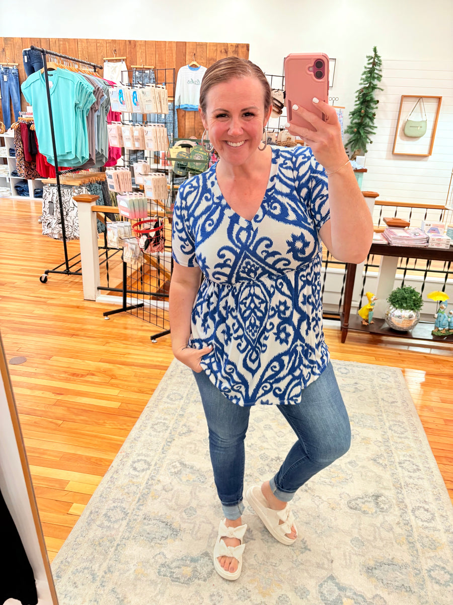Damask V Neck FINAL SALE