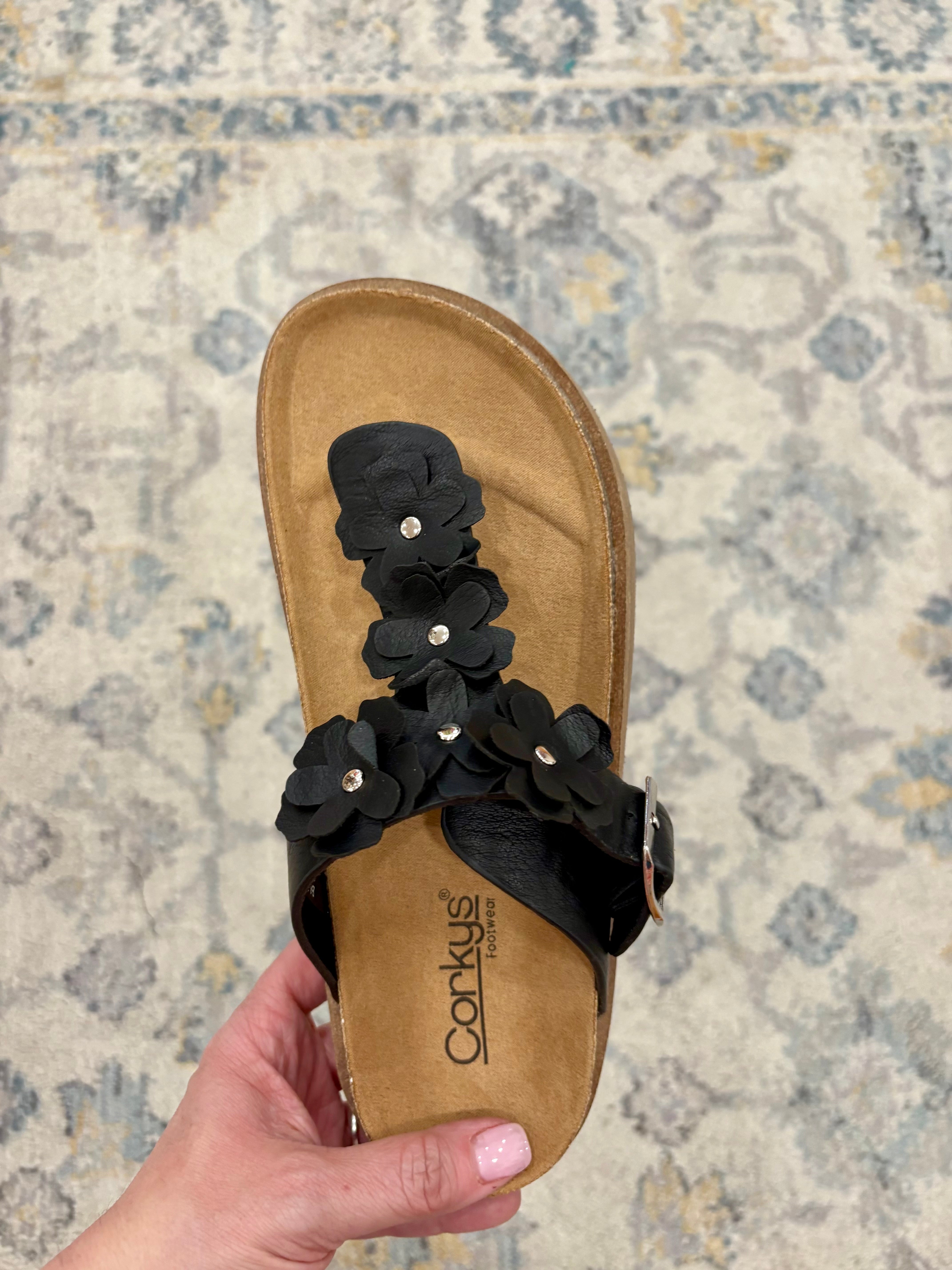 Bless Her Heart Sandal- Black