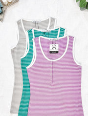 WAREHOUSE Shiloh Button Snap Tank - Purple