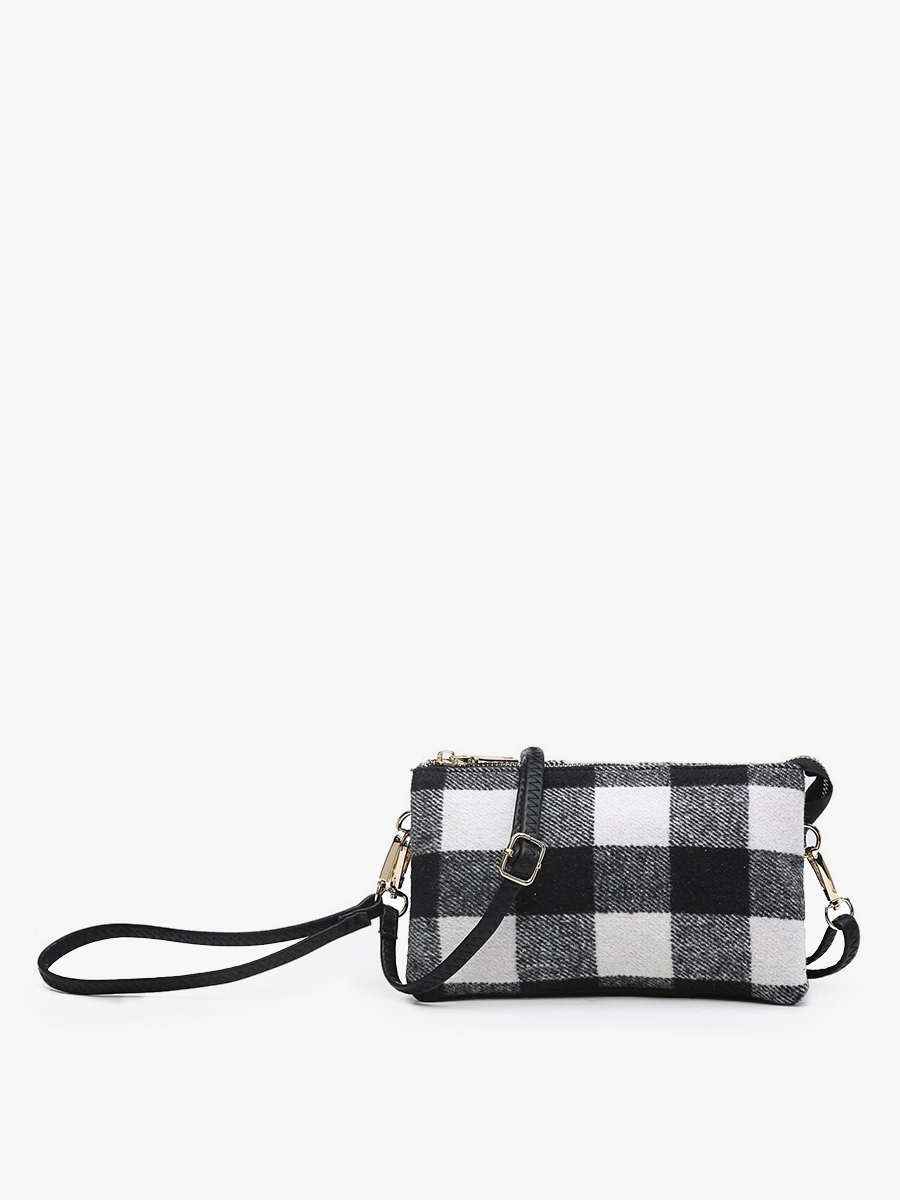 Riley Plaid Crossbody/Wristlet: Green