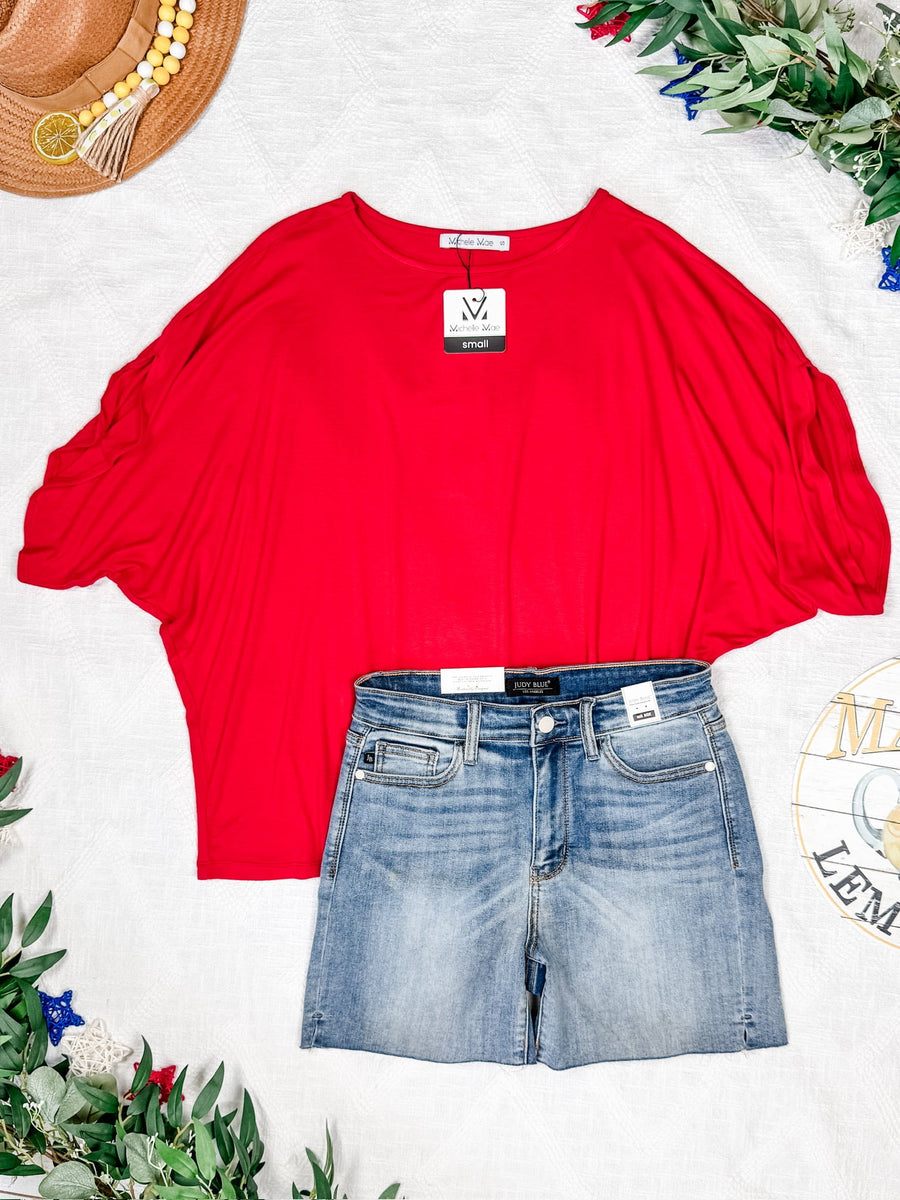WAREHOUSE Darcy Dolman Top - Red