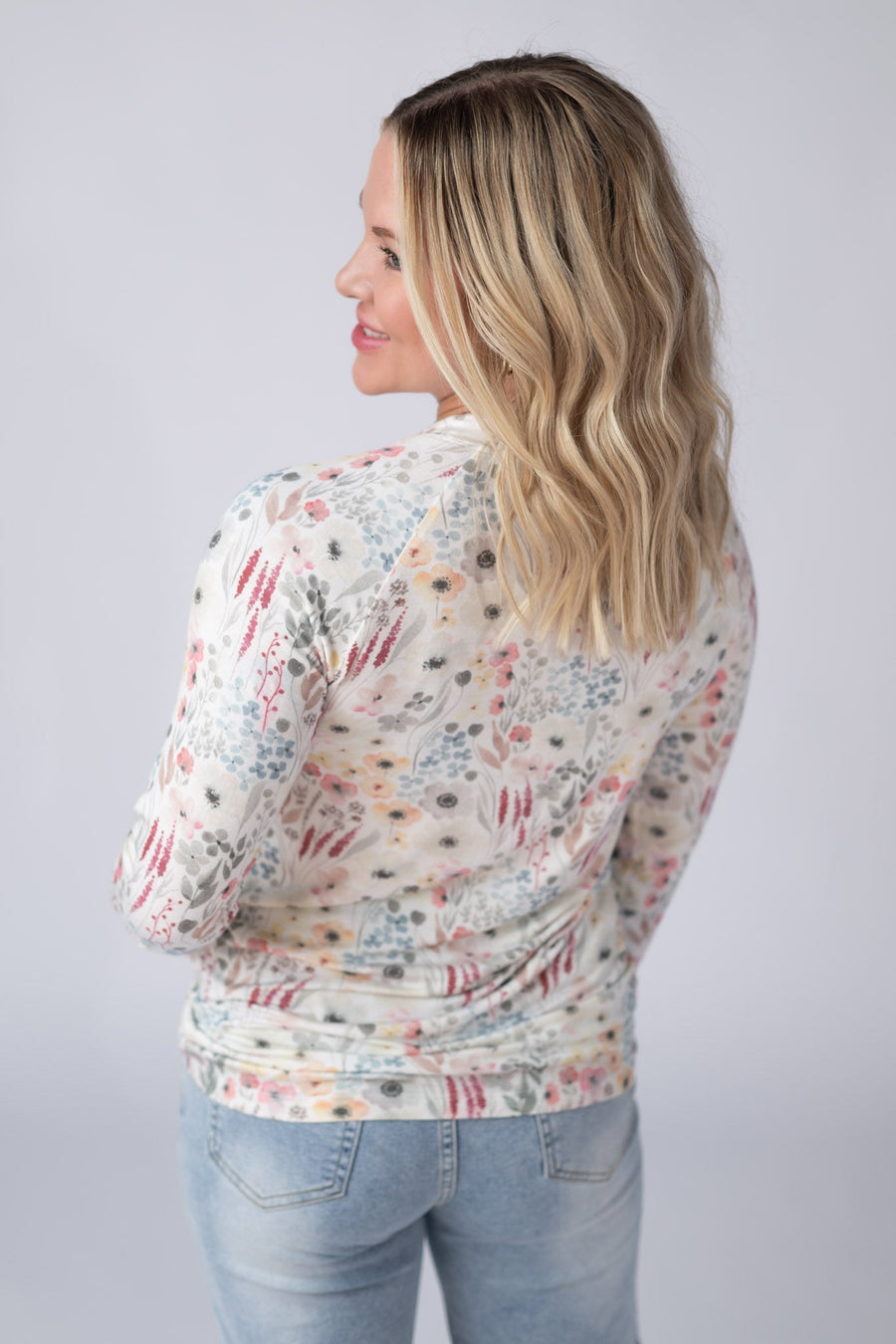 WAREHOUSE Blair Long Sleeve Top - Wildflower Gardens