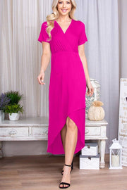 Hi Low Maxi Wrap Dress- Black
