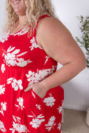 WAREHOUSE Kelsey Tank Dress - Red Floral