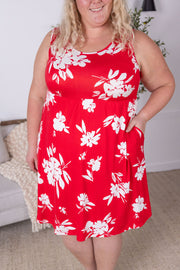 WAREHOUSE Kelsey Tank Dress - Red Floral