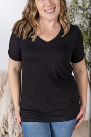 WAREHOUSE Sophie Pocket Tee - Black | Women's Short Sleeve