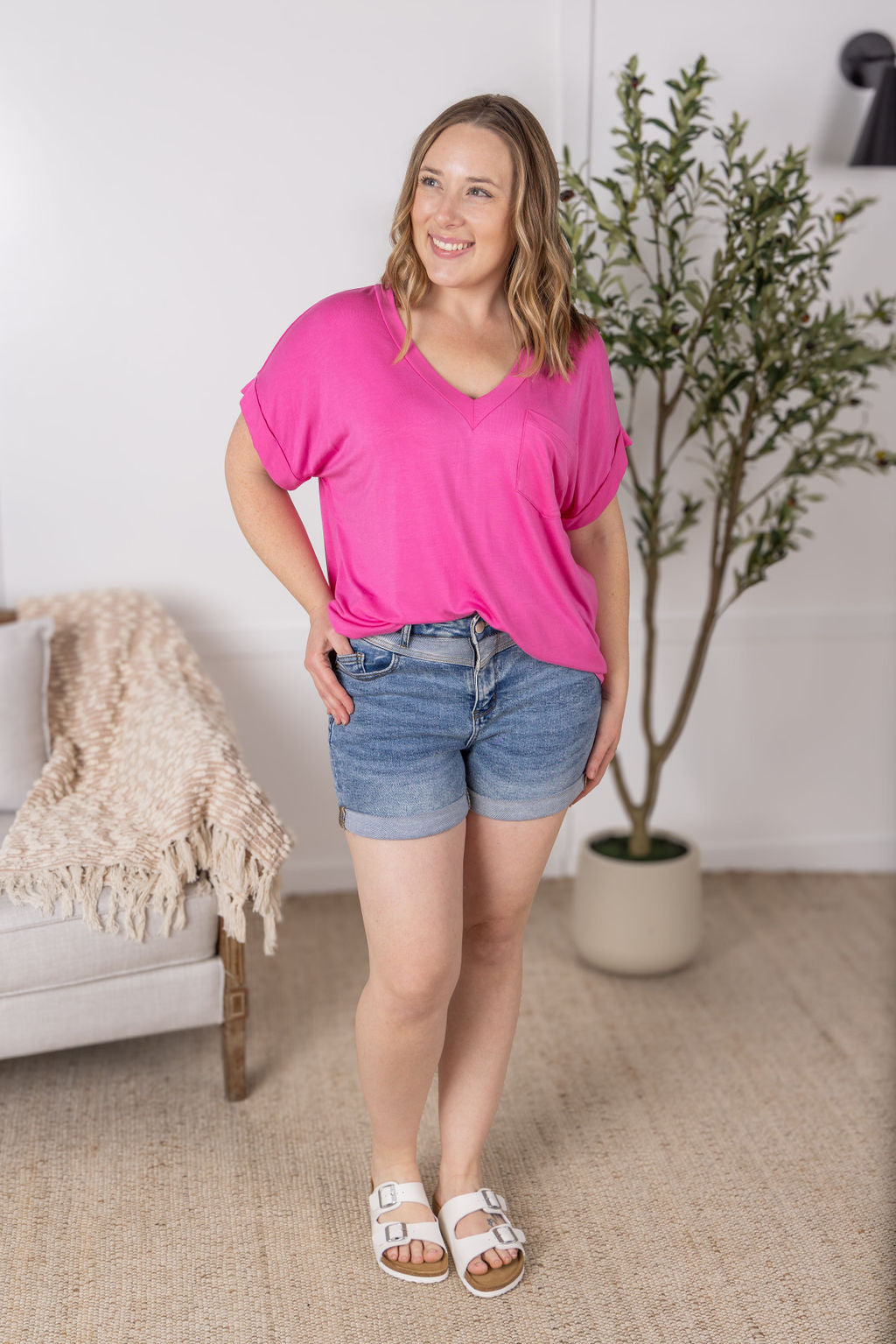 WAREHOUSE Sierra Pocket Top - 80’s Pink