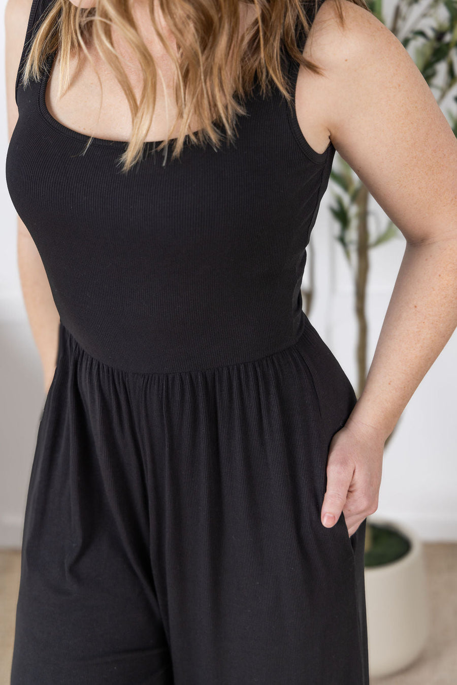 WAREHOUSE Paige Jumpsuit  - Black