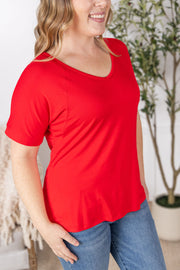 WAREHOUSE Bamboo V Neck Tee - Red