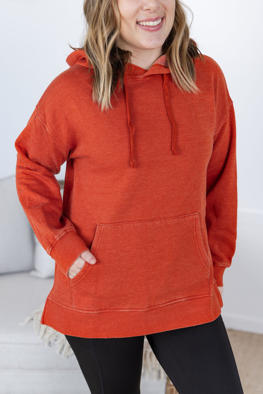 WAREHOUSE Vintage Wash Hoodie - Rust