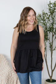 WAREHOUSE Renee Ruffle Tank - Black