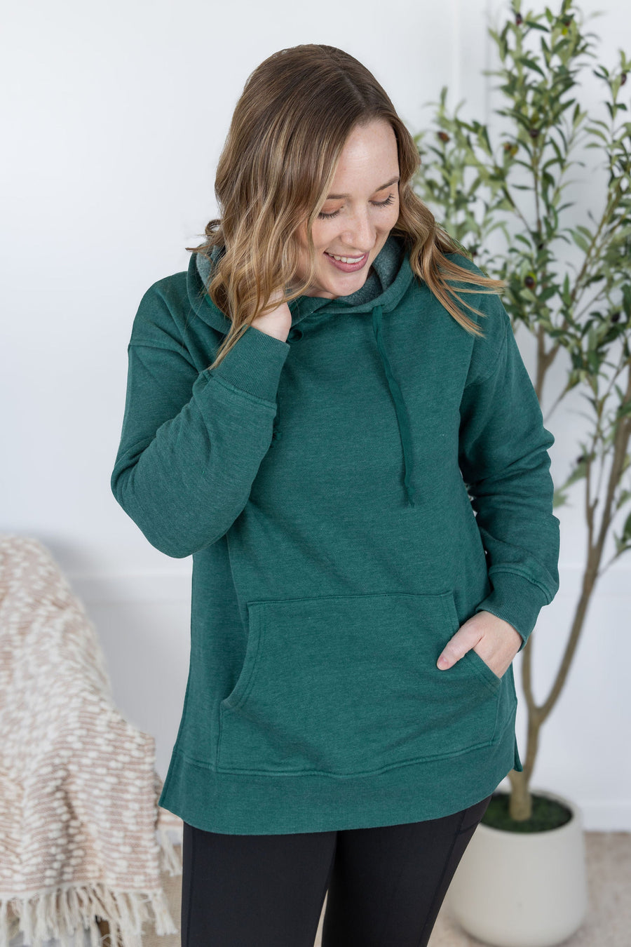 WAREHOUSE Vintage Wash Hoodie - Hunter Green