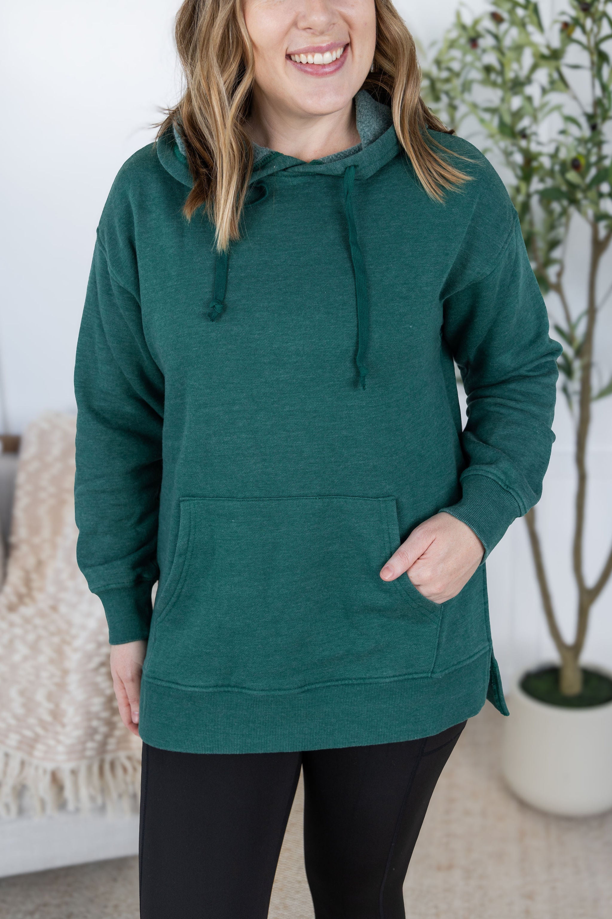 WAREHOUSE Vintage Wash Hoodie - Hunter Green