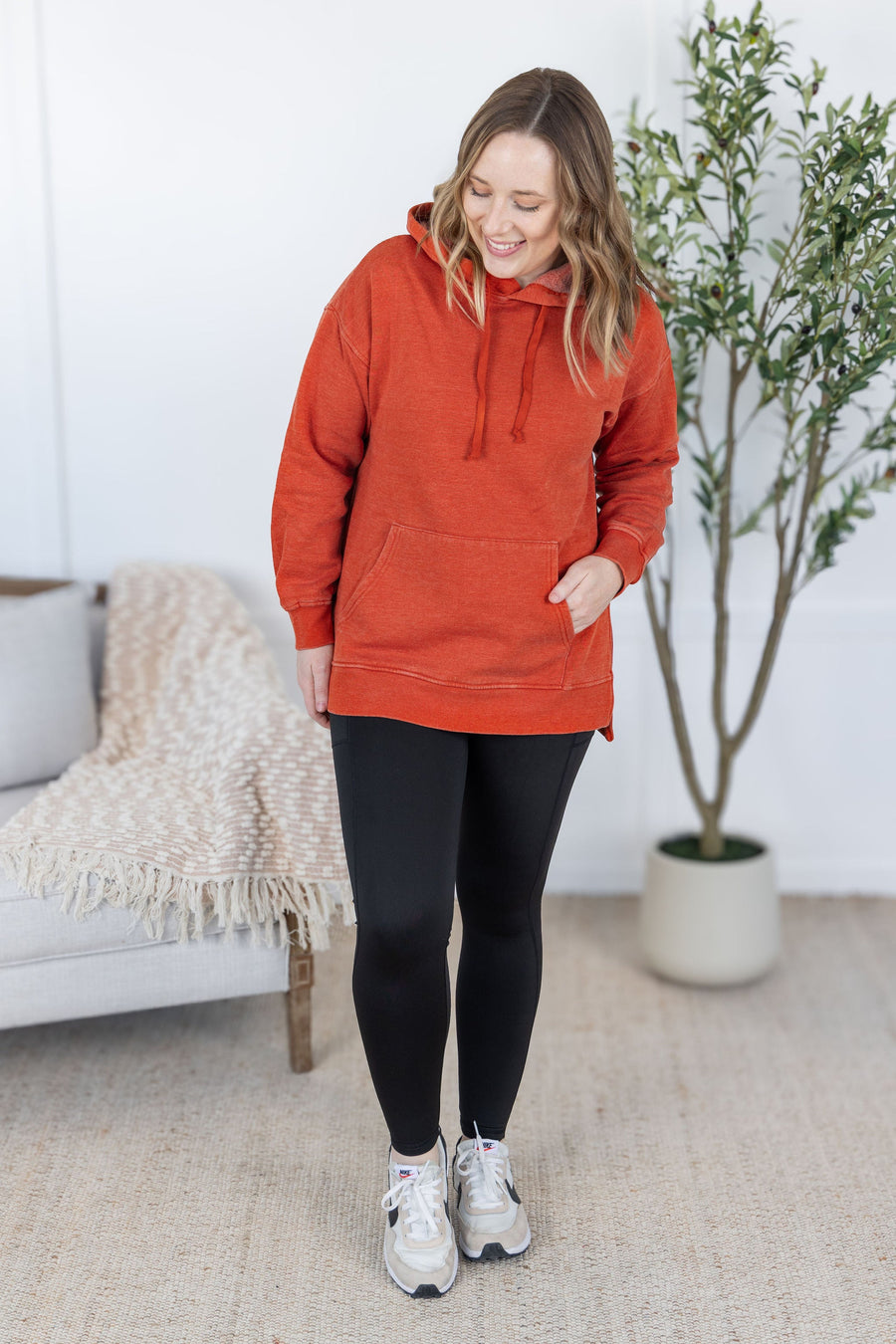WAREHOUSE Vintage Wash Hoodie - Rust