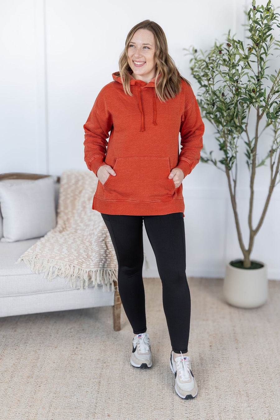 WAREHOUSE Vintage Wash Hoodie - Rust