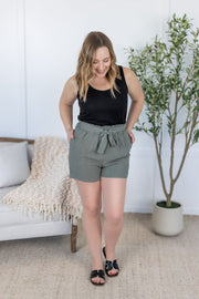 WAREHOUSE Libby Linen Shorts - Olive