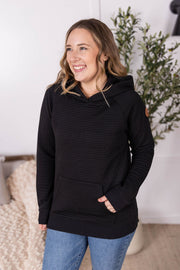 WAREHOUSE Tatum Textured Pullover Hoodie - Black