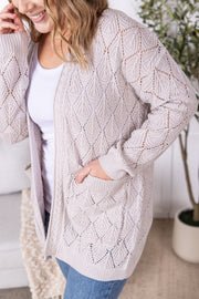 WAREHOUSE Open Knit Cardigan - Neutral