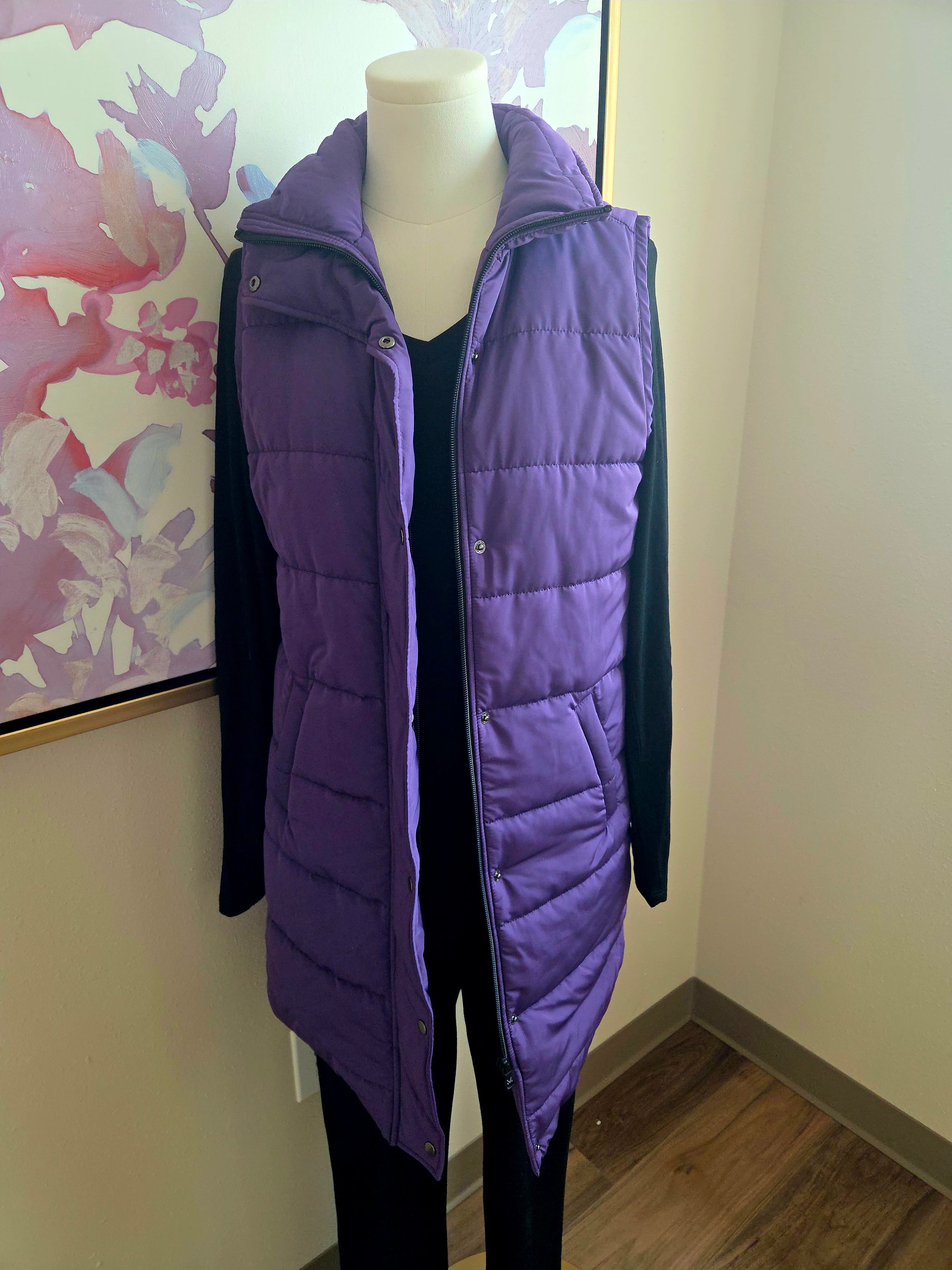 WAREHOUSE Harlow Long Vest - Purple