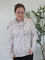 WAREHOUSE Soft Funnel Neck - Blush Floral