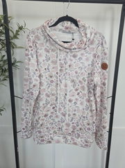 WAREHOUSE Soft Funnel Neck - Blush Floral