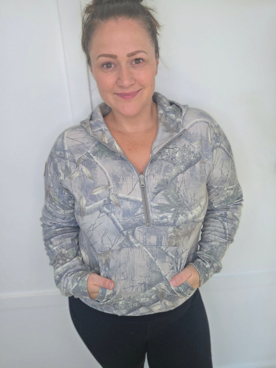WAREHOUSE ONLY Shorter Halfzip Hoodie - Camo