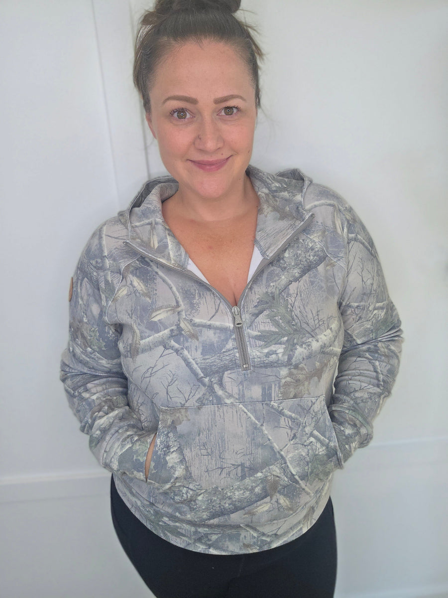WAREHOUSE ONLY Shorter Halfzip Hoodie - Camo