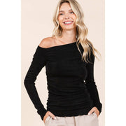 One Shoulder Long Sleeve Top