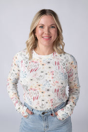 WAREHOUSE Blair Long Sleeve Top - Wildflower Gardens