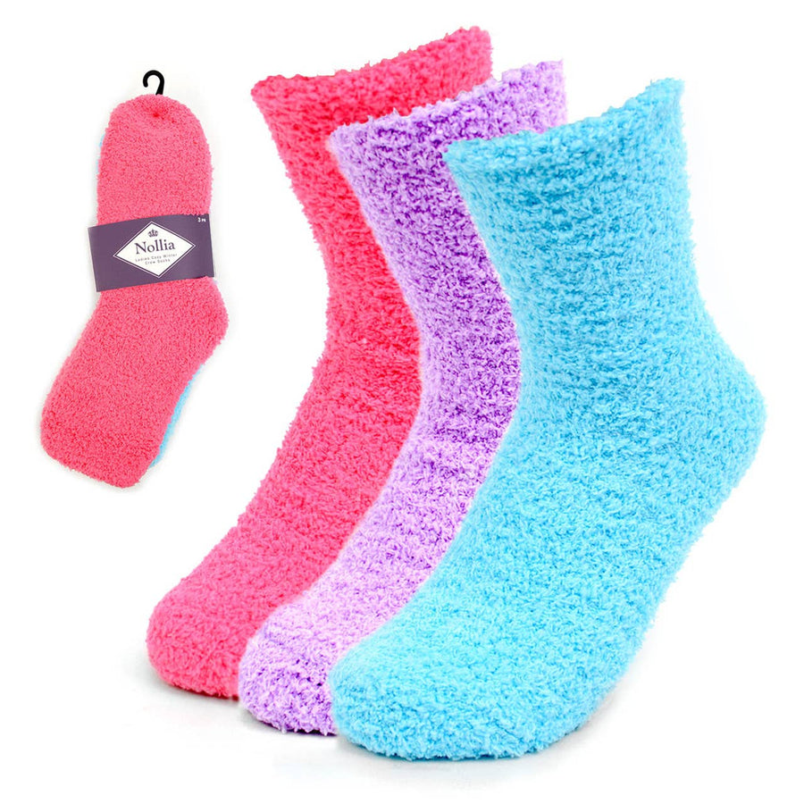 Women's Solid Bright Color Warm Fuzzy Socks